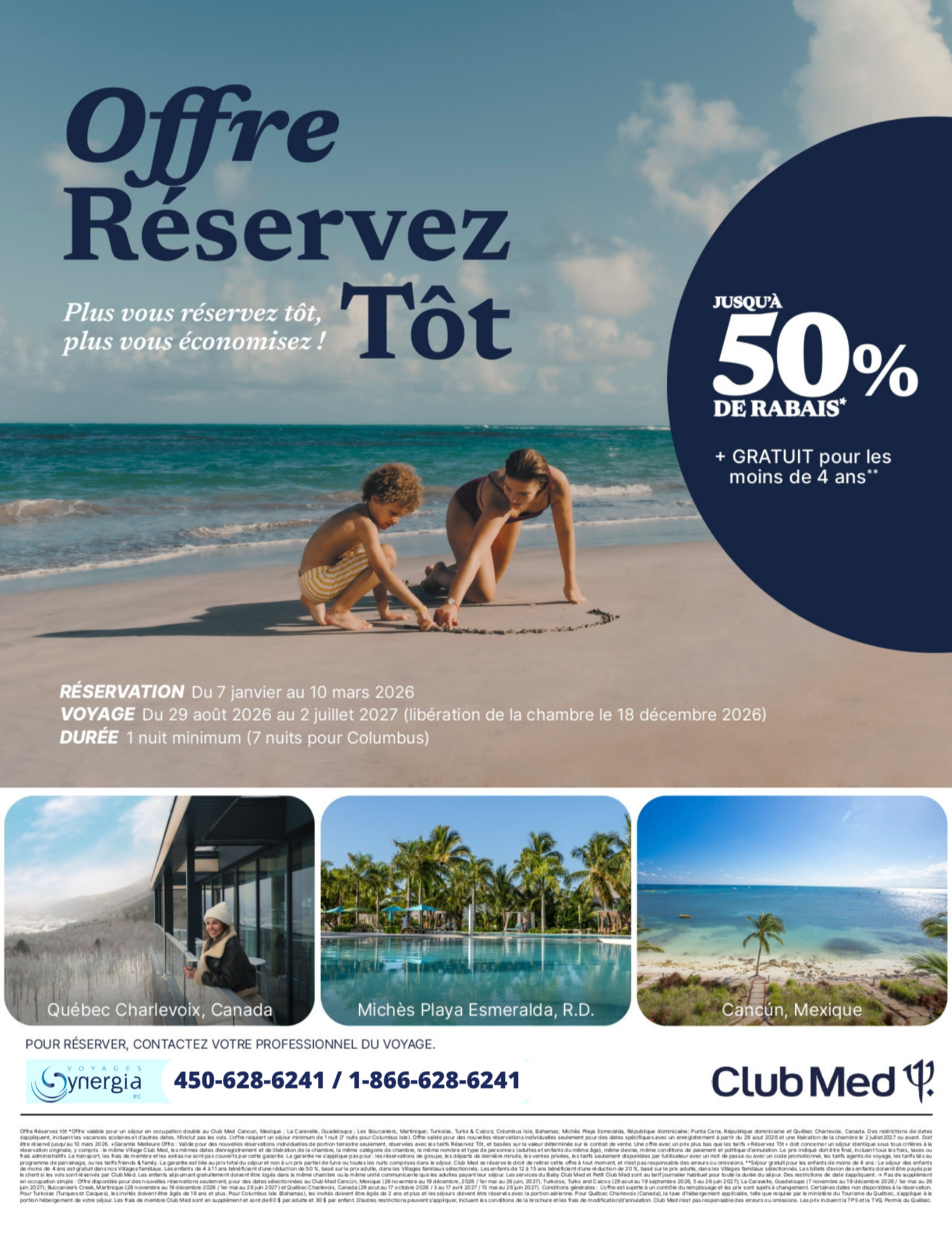 Promotions Club Med Offre Réservez Tôt Jusqu'à 50% de rabais avec Partez en Voyage CLUB MED PROMOTION FLYER SECTION 2 FR