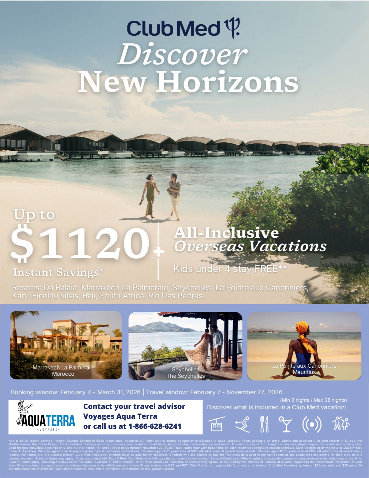 Club Med Promotions Overseas Vacation Up to 1120$ Instant Savings off with Partez en Voyage