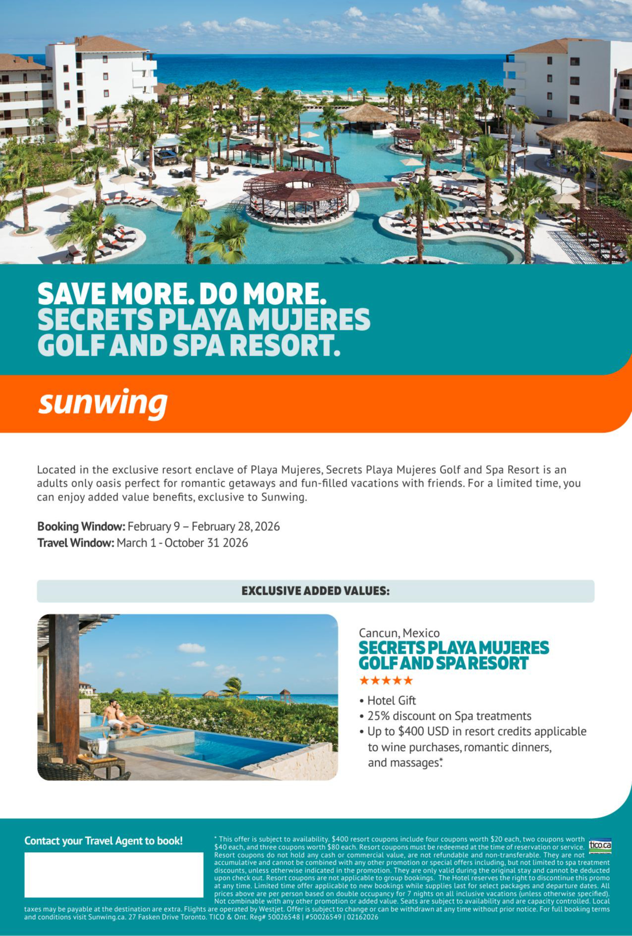 Sunwing Vacations Promotions Secrets Playa Mujeres with Partez en Voyage